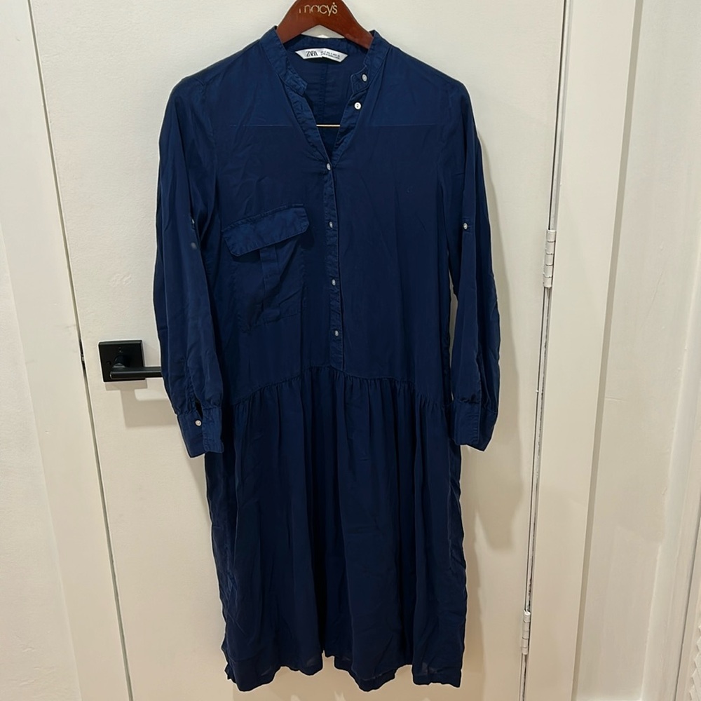 Zara size small navy button dress